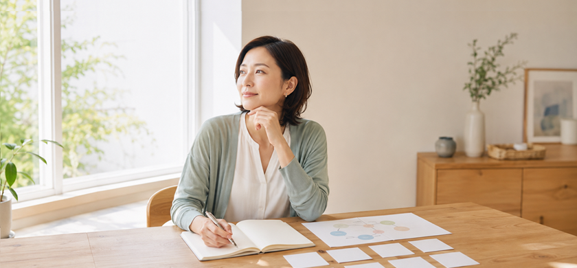 30代や40代女性が自分主体の人生設計を考えるイメージ画像