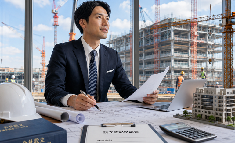 建設業･建築業で会社設立して独立開業や起業するイメージ画像