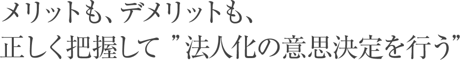 メリットも、デメリットも、正しく把握して