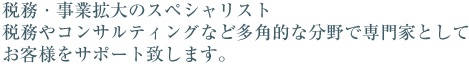 税務・事業拡大のスペシャリスト 